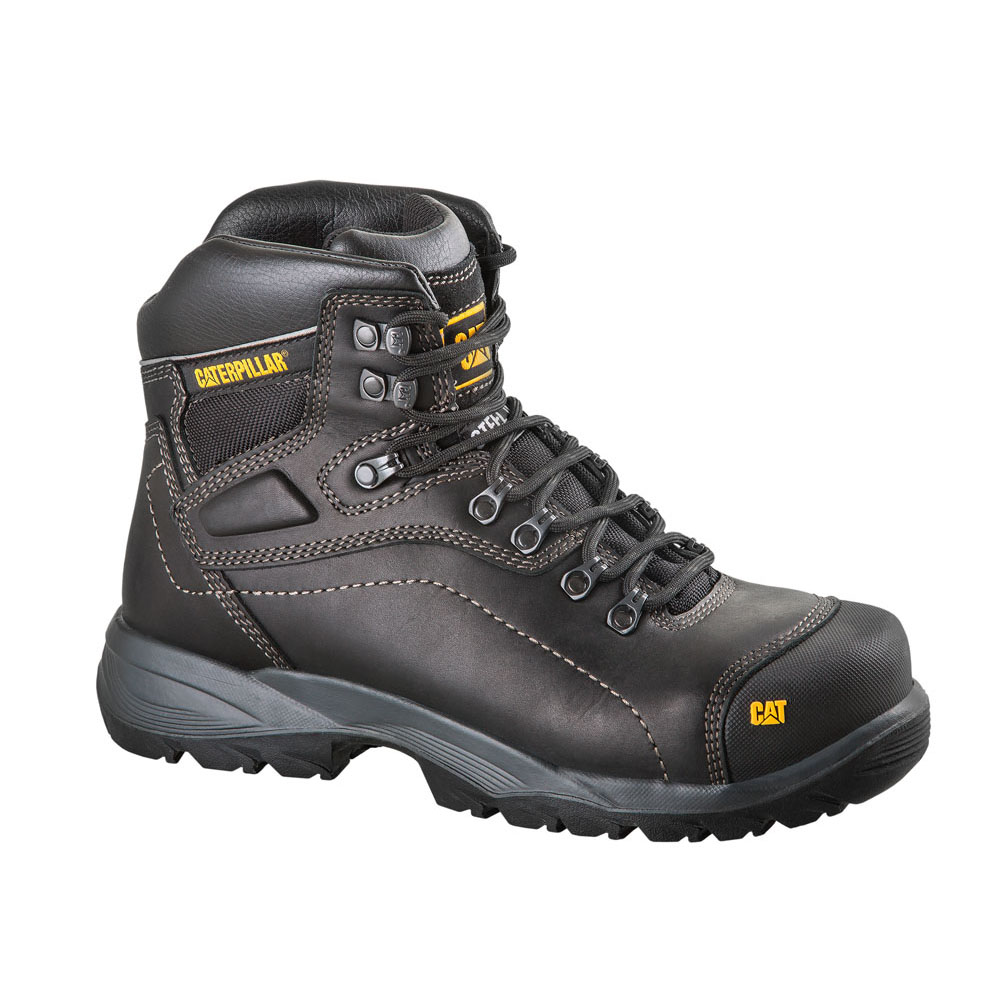 Caterpillar Boots South Africa - Cat Men's Diagnostic Hi St Safety Boots Black DU9706318